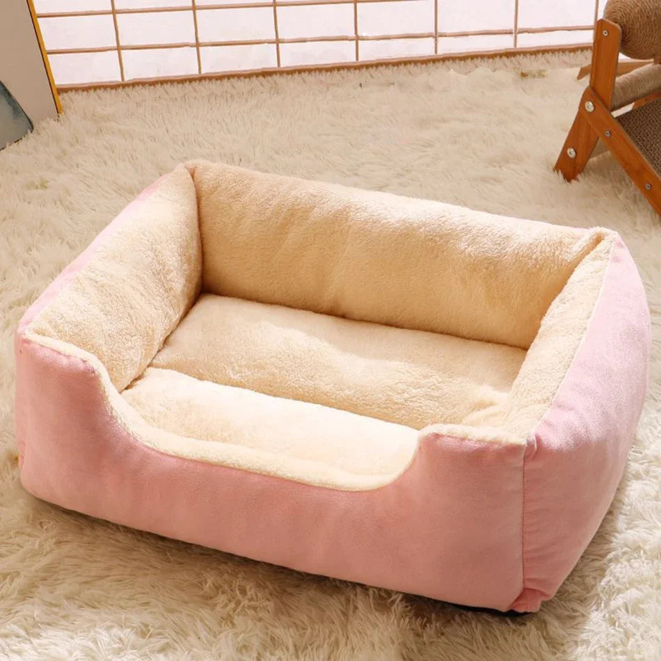 Orthopedic Plush Cat Bed – Soft Anti-Slip Pet Sleeping Cushion for Cats & Small Dogs