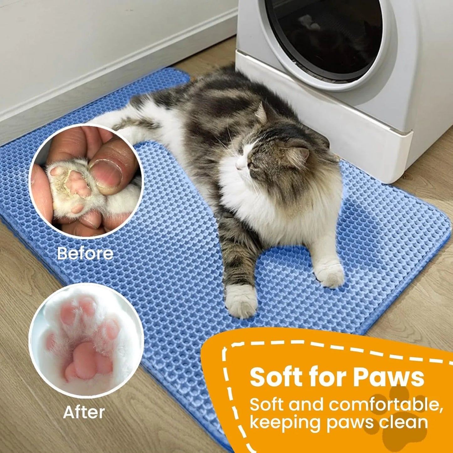 Double Layer Cat Litter Mat – Non-Slip, Waterproof, Wear-Resistant Pet Litter Box Filter Mat