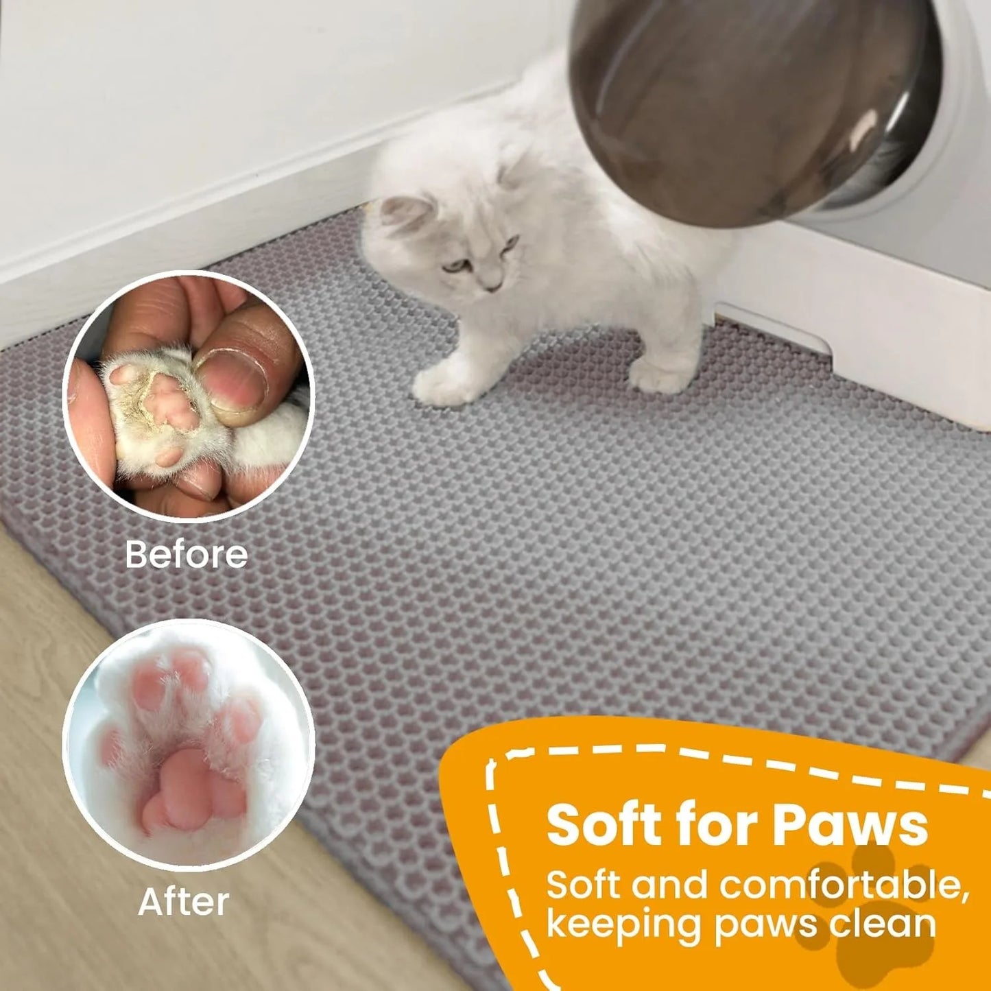 Double Layer Cat Litter Mat – Non-Slip, Waterproof, Wear-Resistant Pet Litter Box Filter Mat