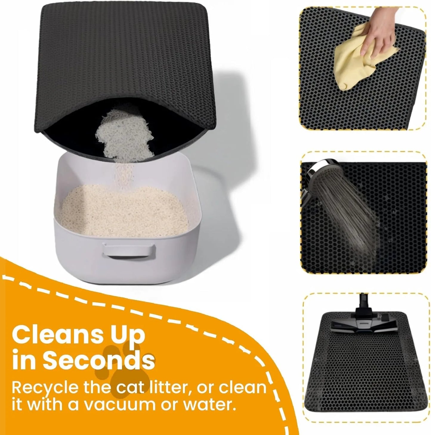 Double Layer Cat Litter Mat – Non-Slip, Waterproof, Wear-Resistant Pet Litter Box Filter Mat