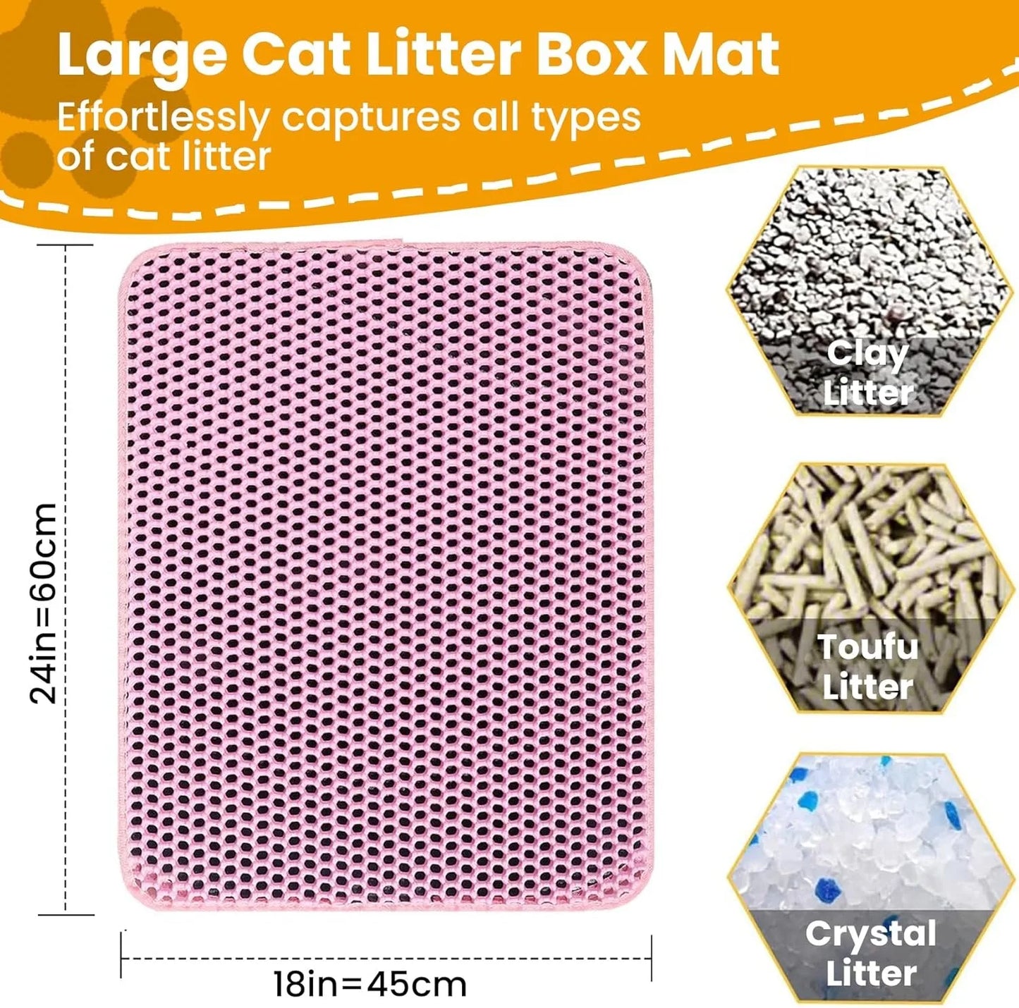 Double Layer Cat Litter Mat – Non-Slip, Waterproof, Wear-Resistant Pet Litter Box Filter Mat