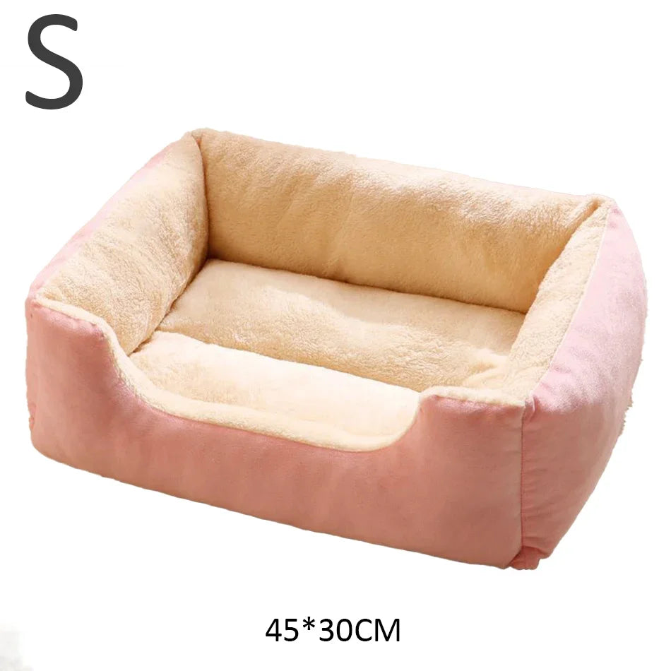 Orthopedic Plush Cat Bed – Soft Anti-Slip Pet Sleeping Cushion for Cats & Small Dogs