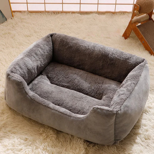 Orthopedic Plush Cat Bed – Soft Anti-Slip Pet Sleeping Cushion for Cats & Small Dogs