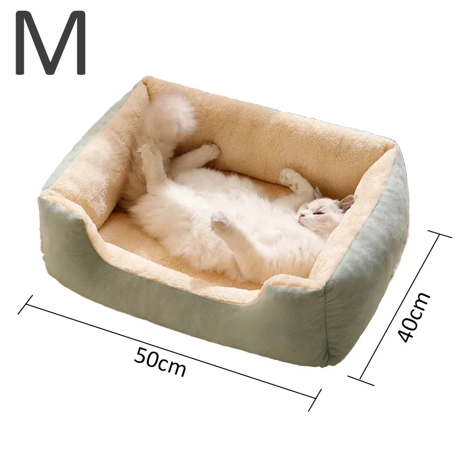 Orthopedic Plush Cat Bed – Soft Anti-Slip Pet Sleeping Cushion for Cats & Small Dogs
