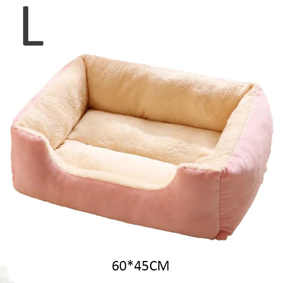 Orthopedic Plush Cat Bed – Soft Anti-Slip Pet Sleeping Cushion for Cats & Small Dogs