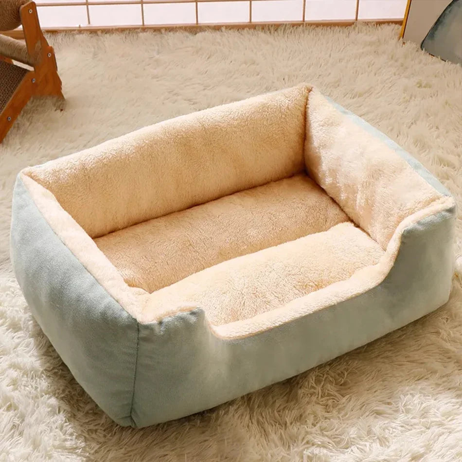 Orthopedic Plush Cat Bed – Soft Anti-Slip Pet Sleeping Cushion for Cats & Small Dogs