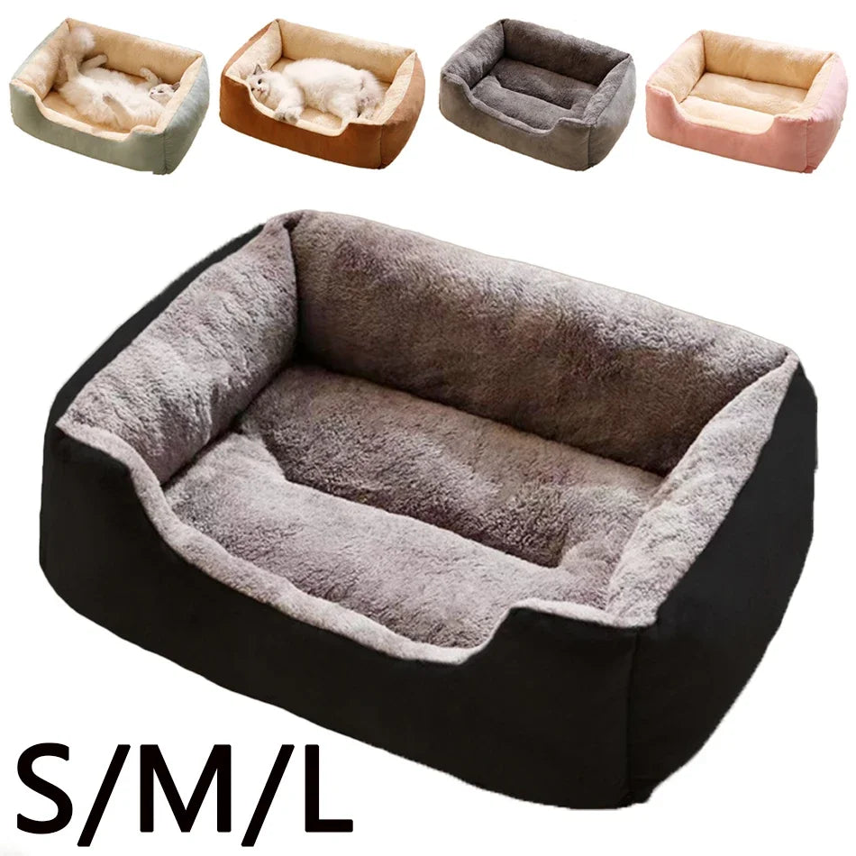 Orthopedic Plush Cat Bed – Soft Anti-Slip Pet Sleeping Cushion for Cats & Small Dogs
